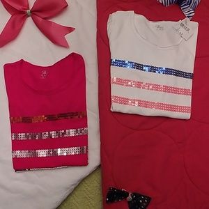 Childrens place sequin Tshirt bundle Sz 14